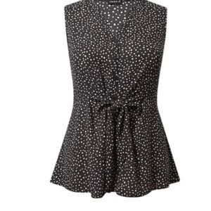 Torrid Black and White Wrap Tunic Blouse